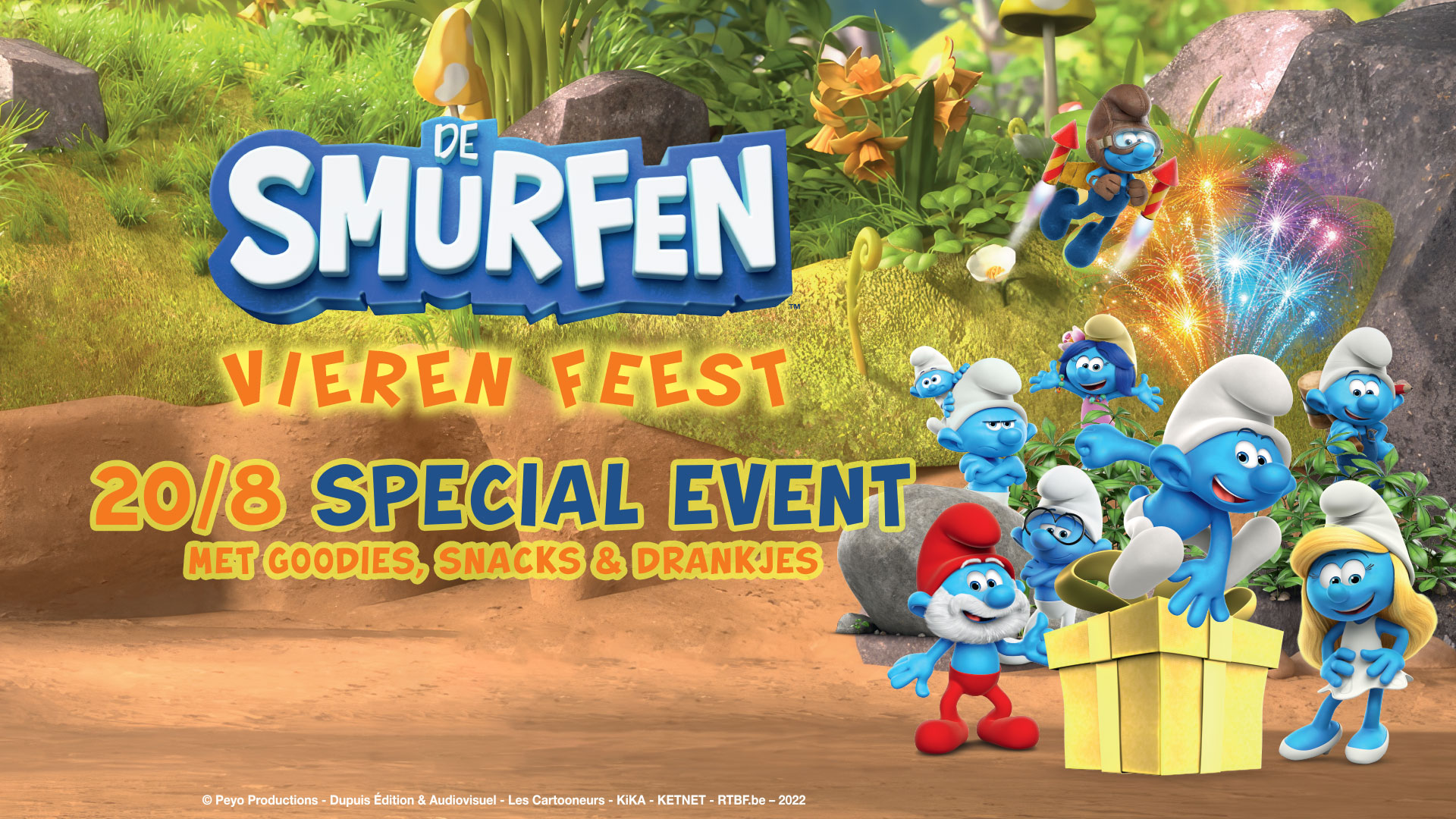 Tickets Speciaal Smurfen evenement met drankjes, hapjes en